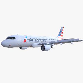 Airbus A320 Airplane American Airlines 3D model